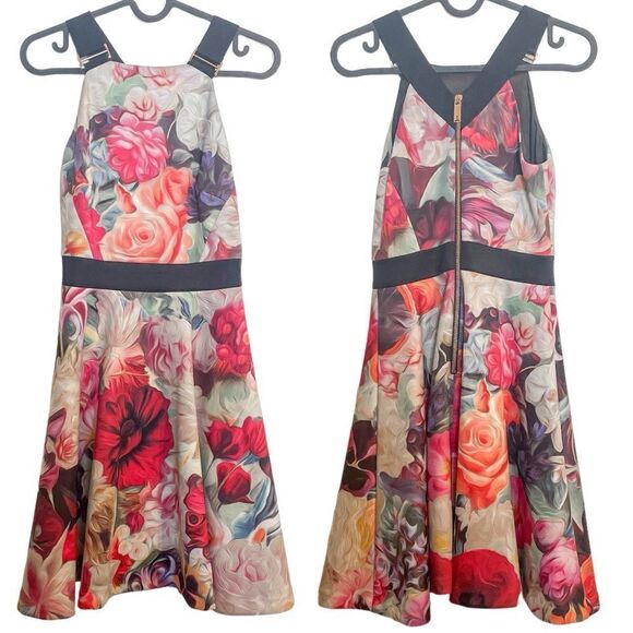 Ted Baker Samra Skater Mini Dress Floral - Picture 3 of 6
